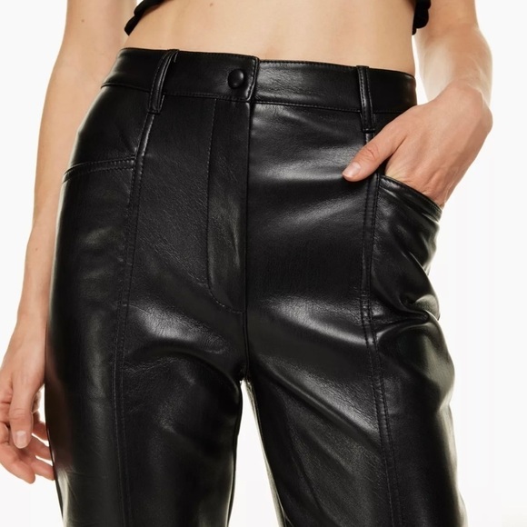 Aritzia Wilfred Rebel Faux Leather Straight Leg Pants Size 2 - Picture 3 of 15